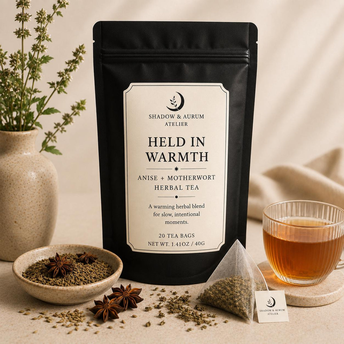 Anise + Motherwort Herbal Tea | Cycle support | Comfort Ritual