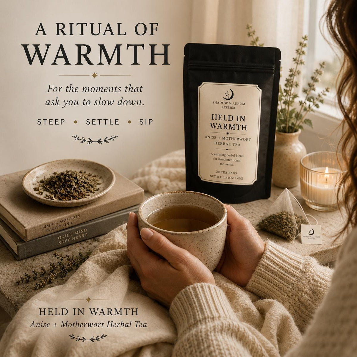 Anise + Motherwort Herbal Tea | Cycle support | Comfort Ritual