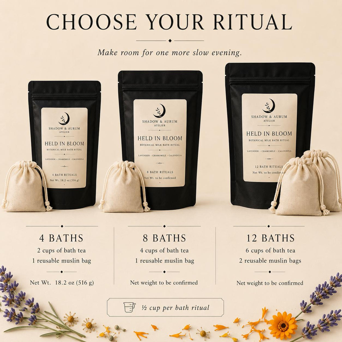 Lavender Milk Bath Tea with Chamomile & Calendula | Held in Bloom