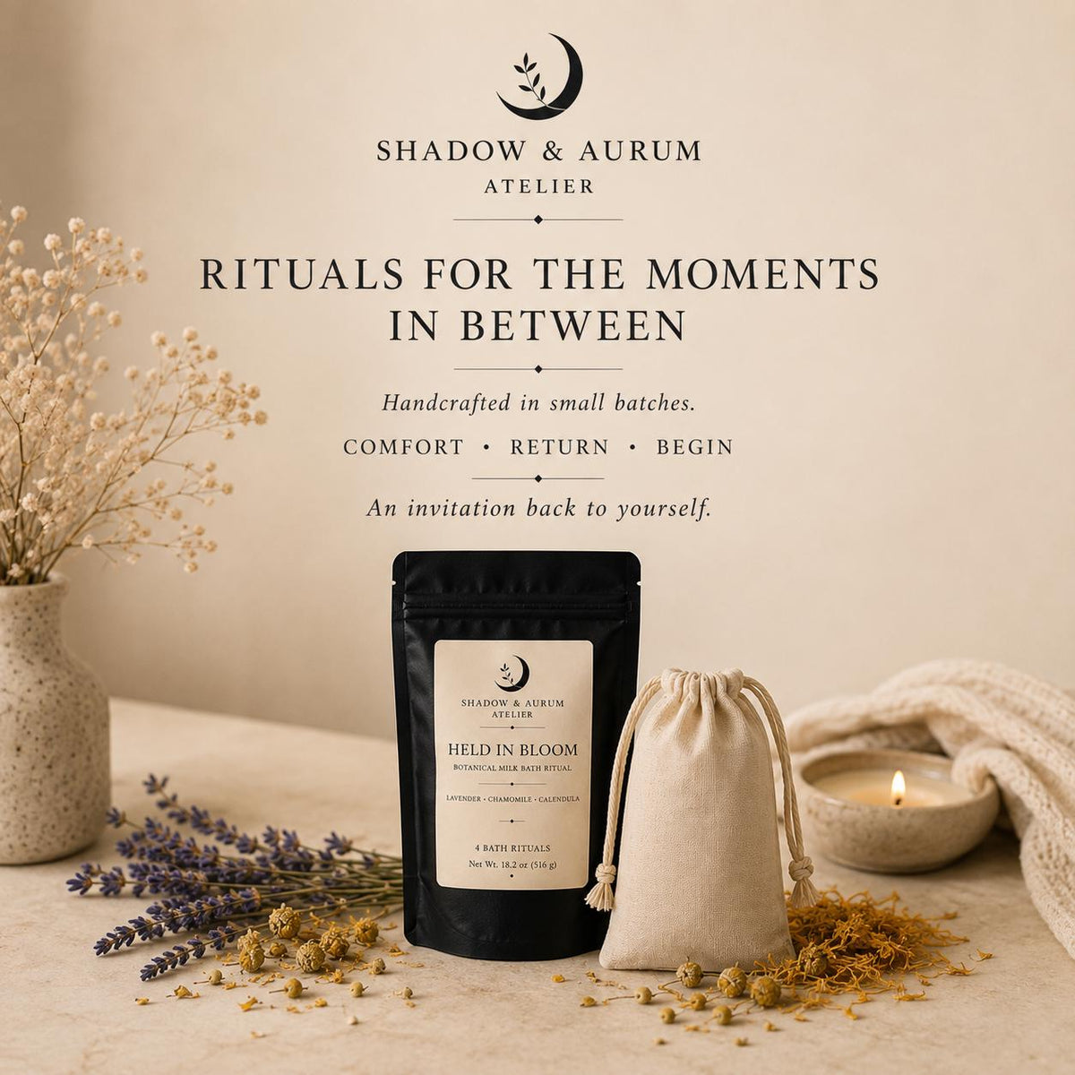 Lavender Milk Bath Tea with Chamomile & Calendula | Held in Bloom