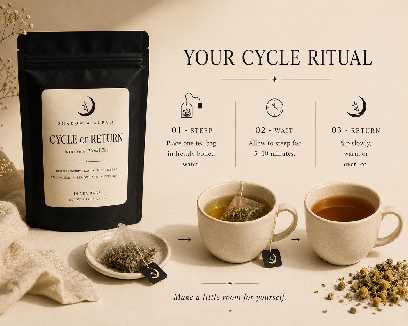 Menstrual Cycle Herbal Tea | Raspberry Leaf, Chamomile & Lemon Balm