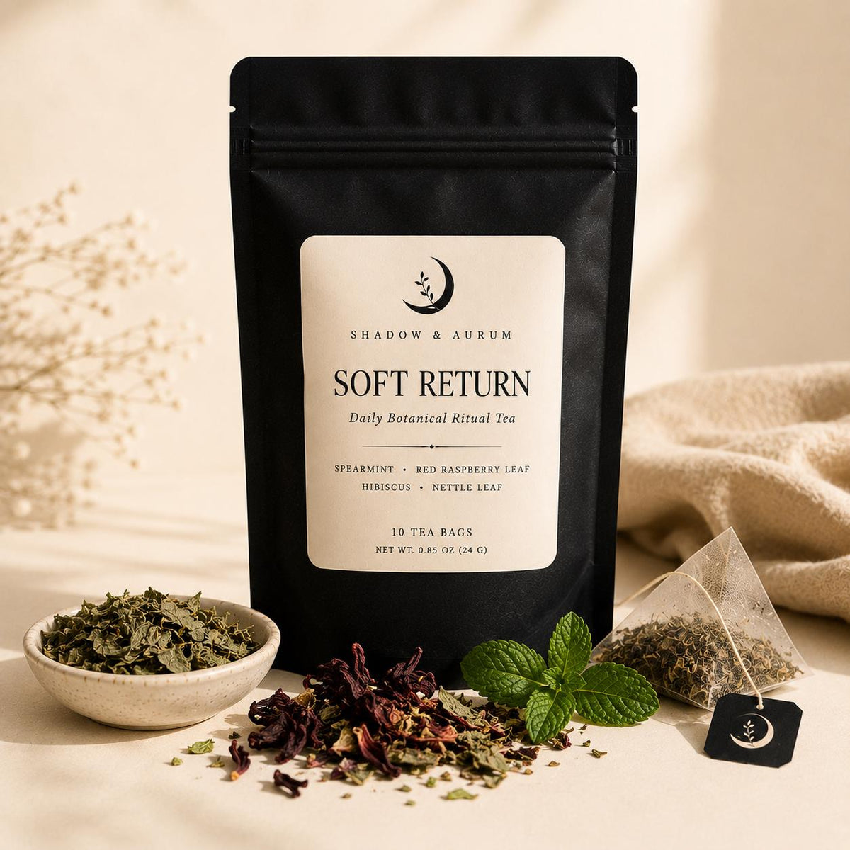 Spearmint Herbal Tea | Raspberry Leaf, Hibiscus & Nettle PCOS/ Period friendly